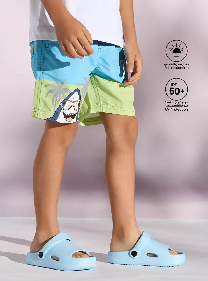 Max Colourblock Print Swim Shorts