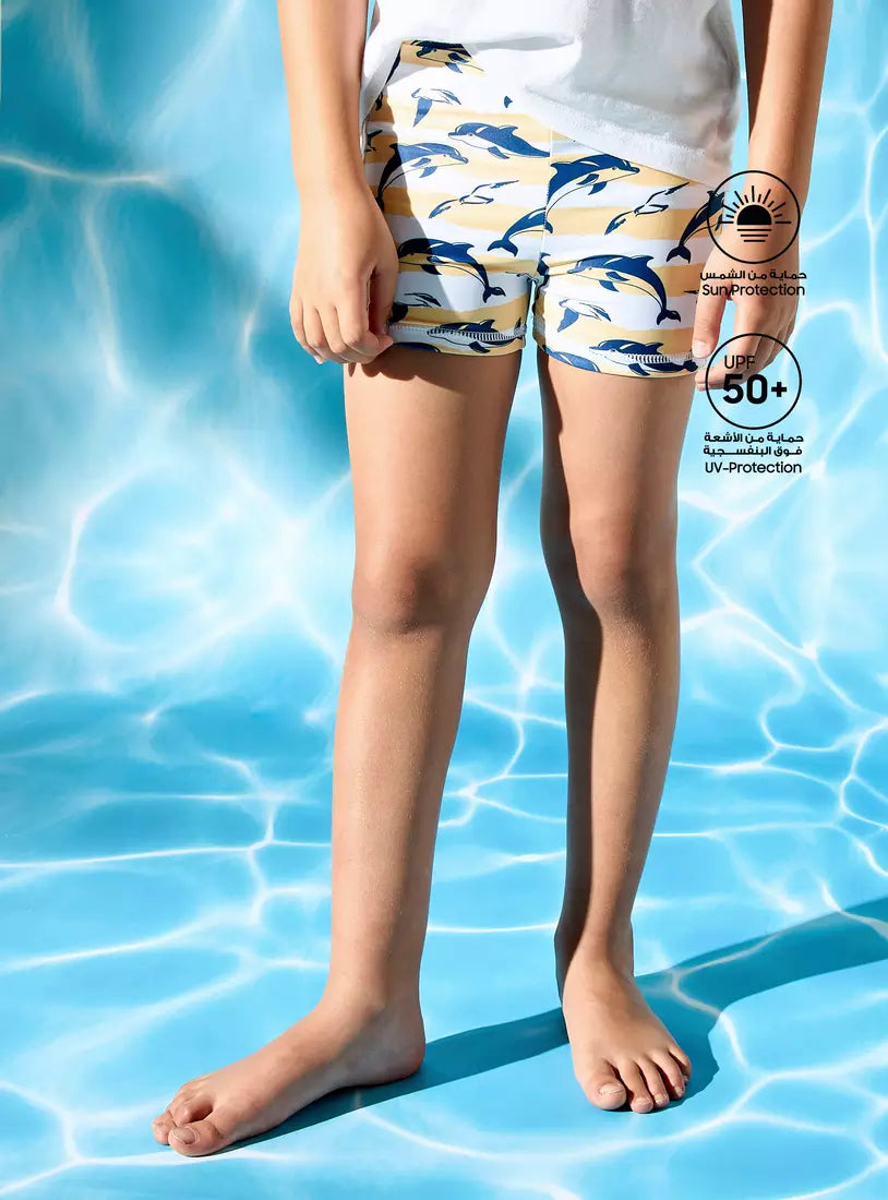 Max All-Over Dolphin Print Swim Shorts
