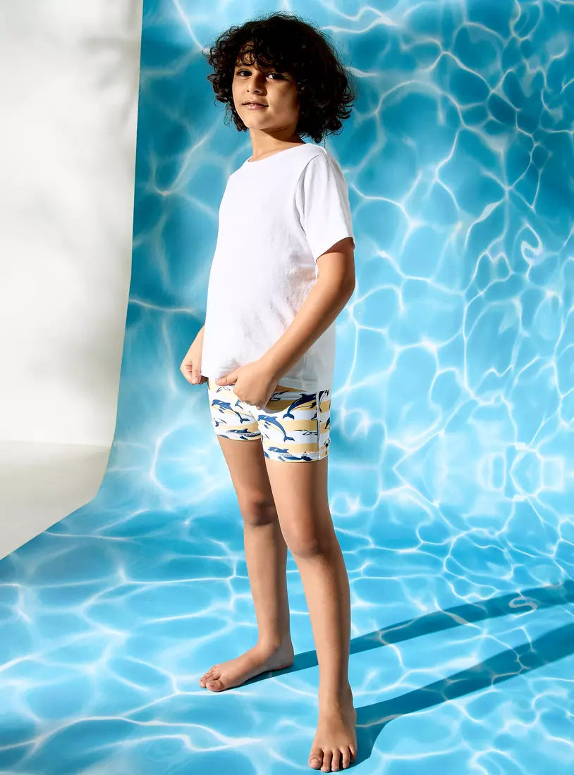 Max All-Over Dolphin Print Swim Shorts