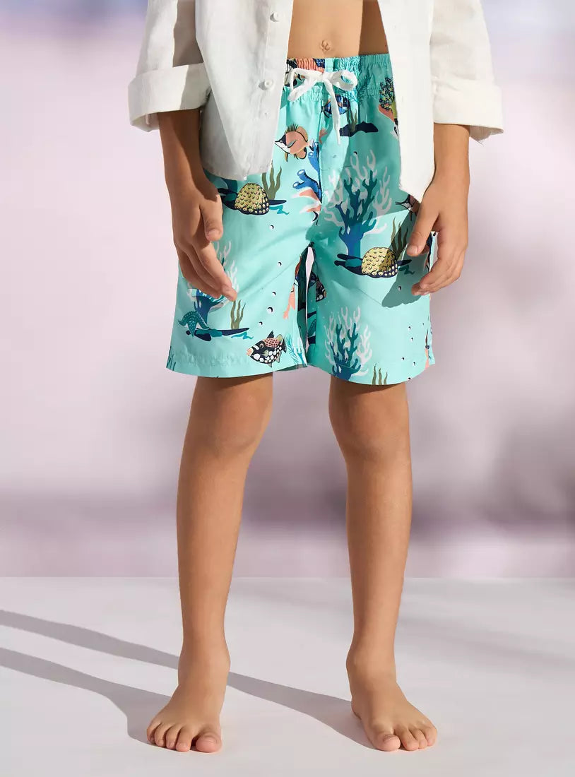 Max All-Over Underwater Print Swim Shorts
