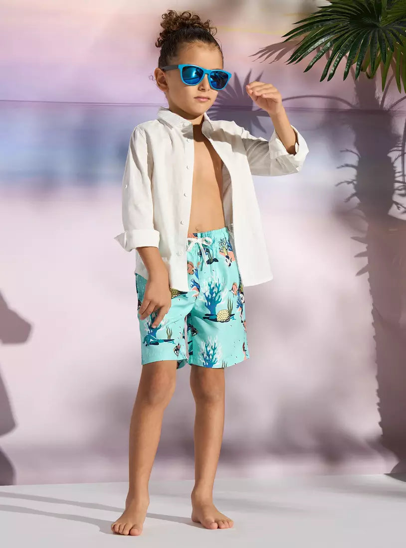 Max All-Over Underwater Print Swim Shorts