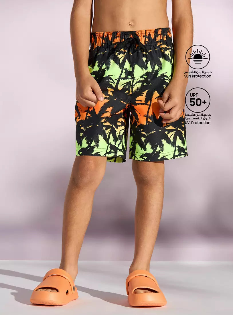 Max All-Over Tropical Print Swim Shorts