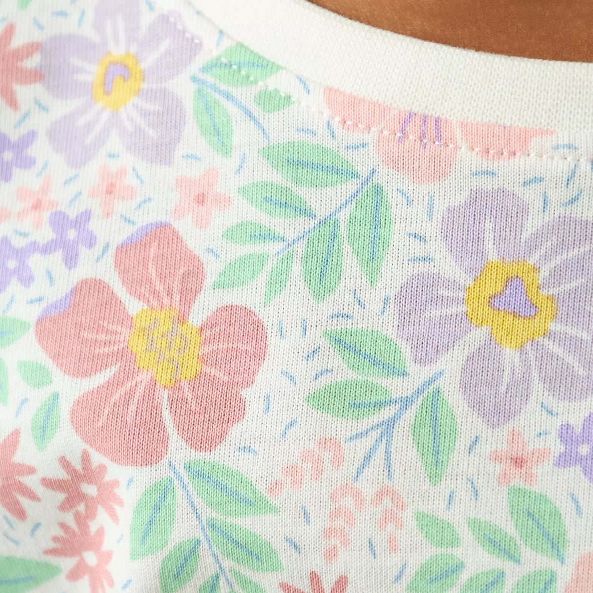 Max All-Over Floral Print Cotton T-shirt with Ruffle Detail