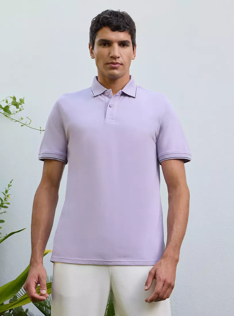 Max Jacquard Polo T-shirt with Tipping Detail
