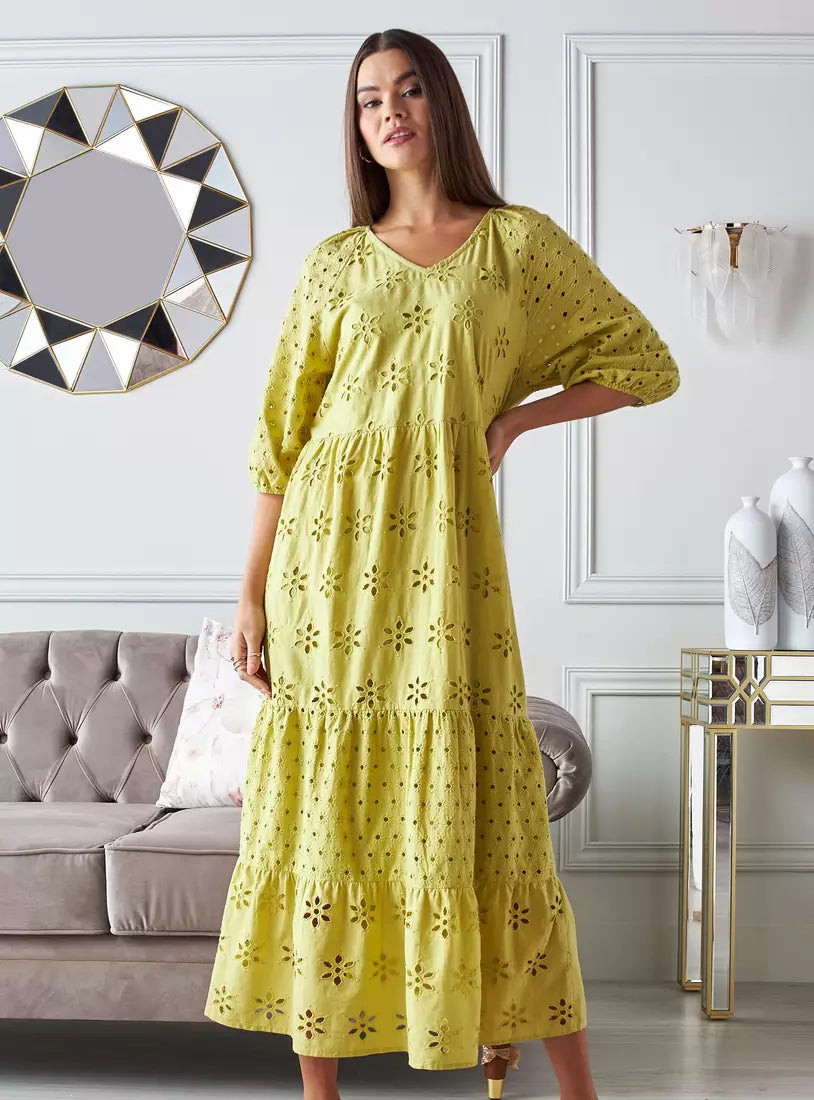 Max Broderie Detail Tiered Dress