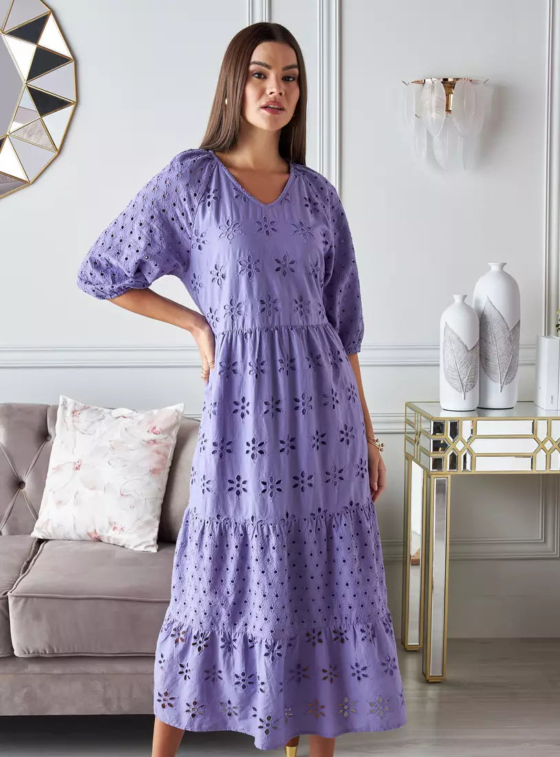 Max Broderie Detail Tiered Dress