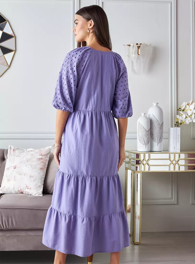 Max Broderie Detail Tiered Dress
