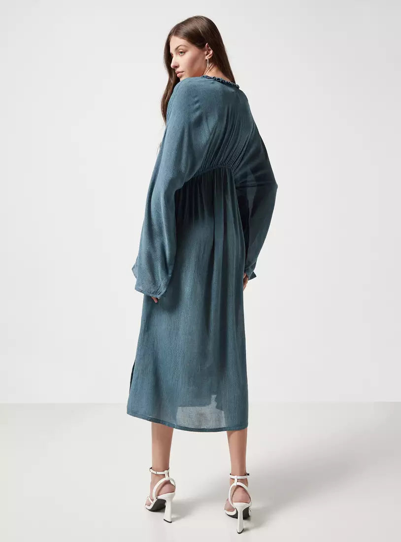 Max Ruffle Detail Dress with Extended Sleeves
