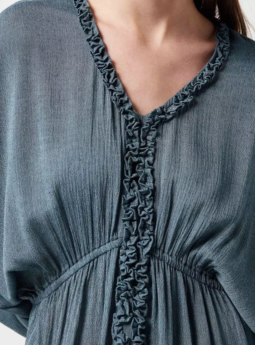 Max Ruffle Detail Dress with Extended Sleeves