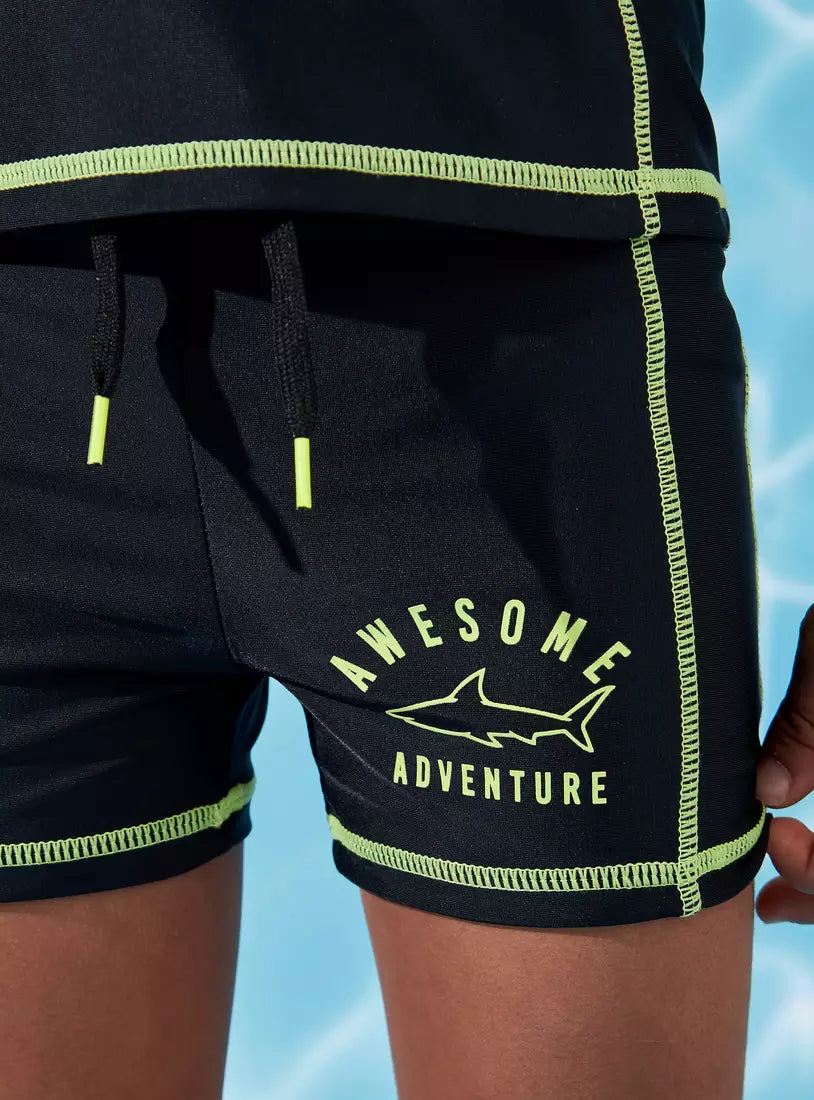 Max Printed Cut and Sew Swim T-shirt and Shorts Set