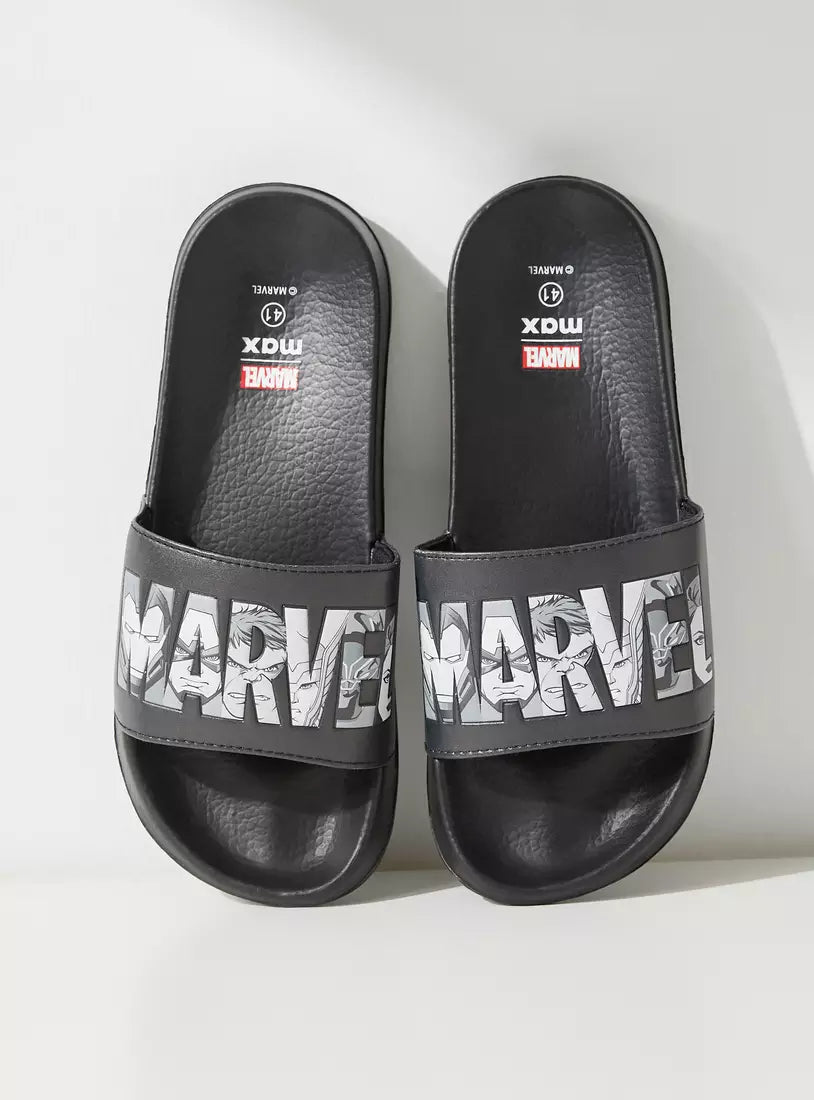 Max Marvel Print Slip-On Slides