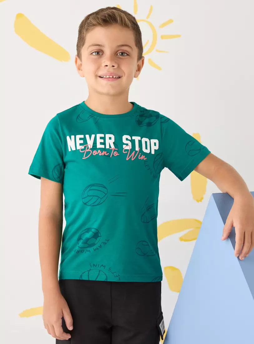 Max Slogan Print T-shirt
