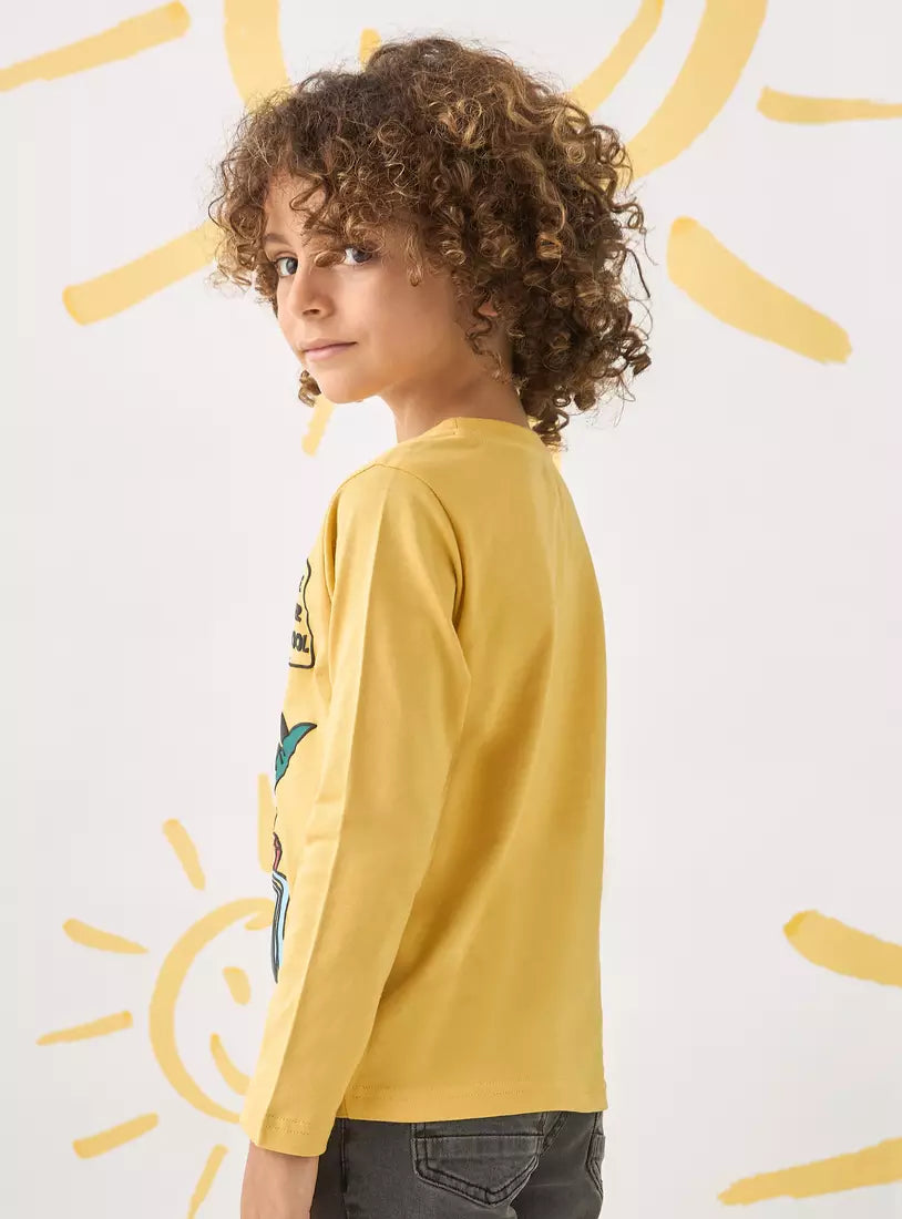 Max Dinosaur Skate Print Long Sleeves T-shirt
