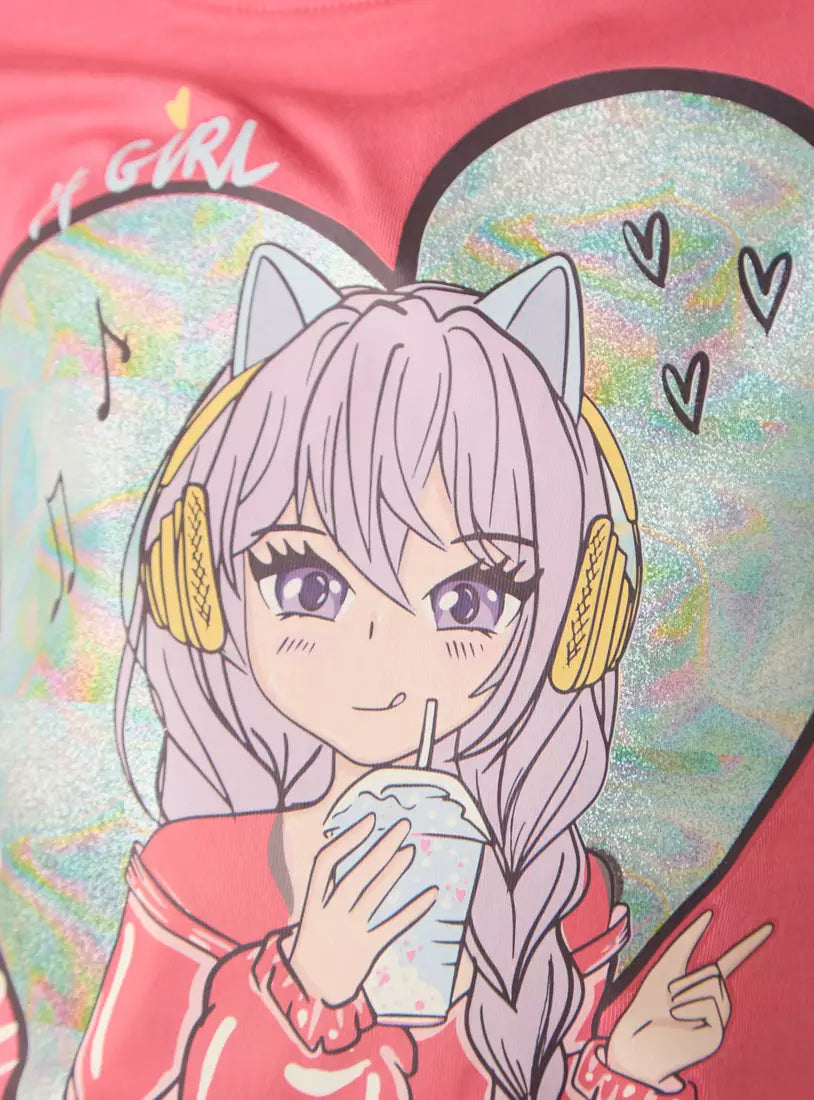 Max Anime Print T-shirt