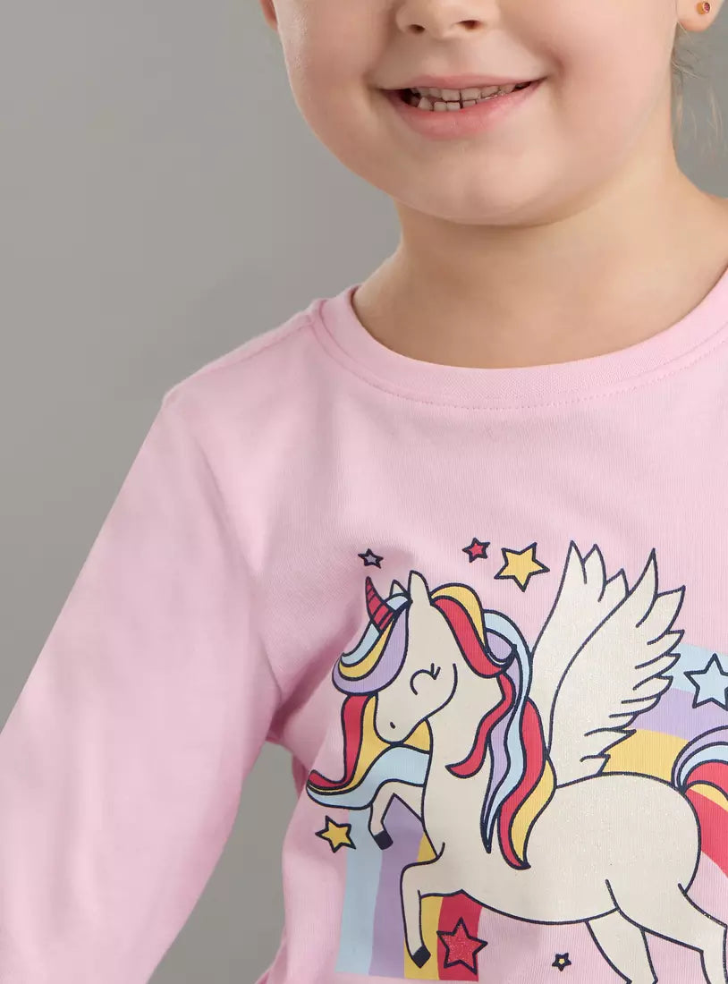 Max Unicorn Print Long Sleeves T-shirt