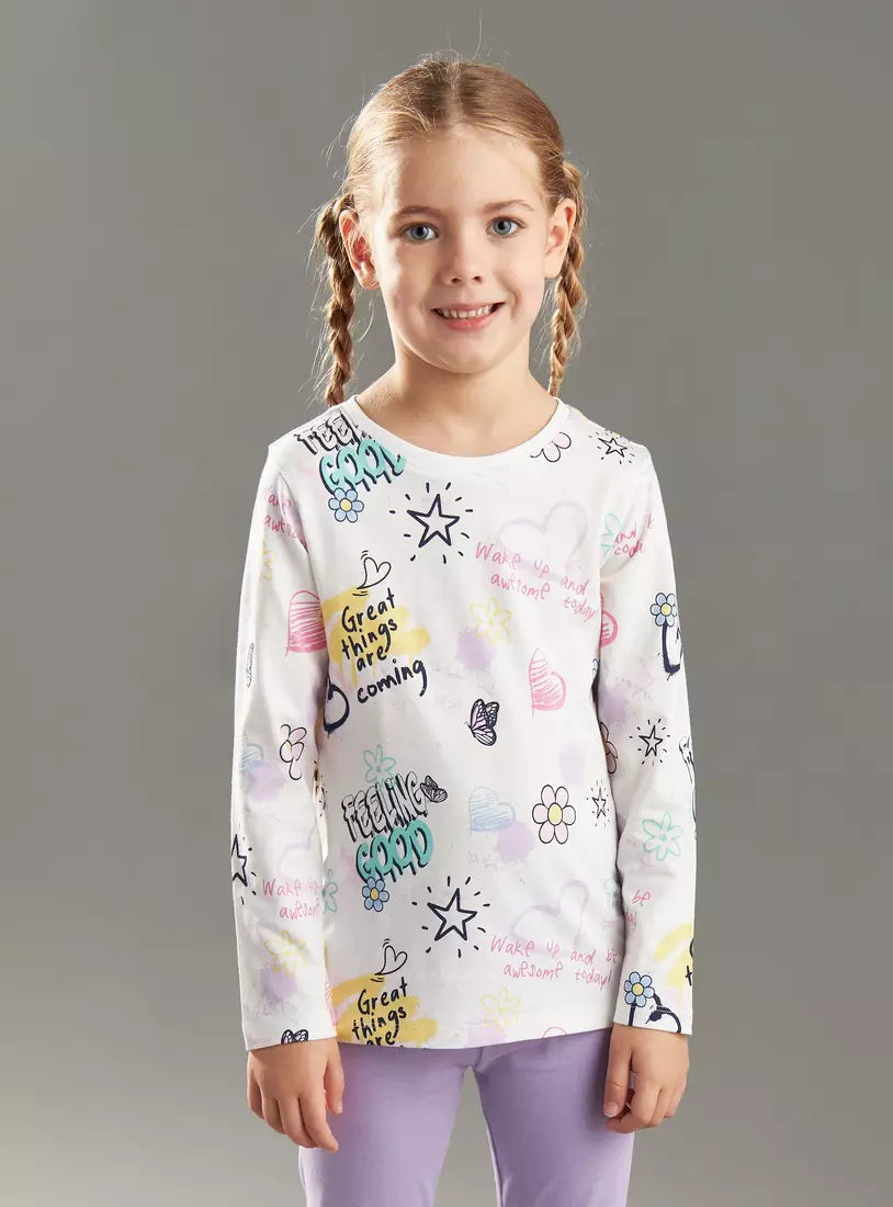 Max All-Over Graffiti Print T-shirt