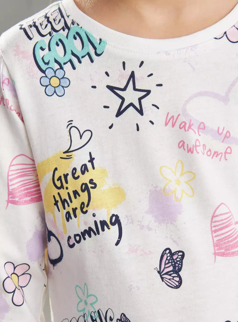 Max All-Over Graffiti Print T-shirt