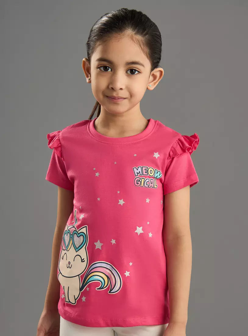 Max Caticorn Print Cotton T-shirt