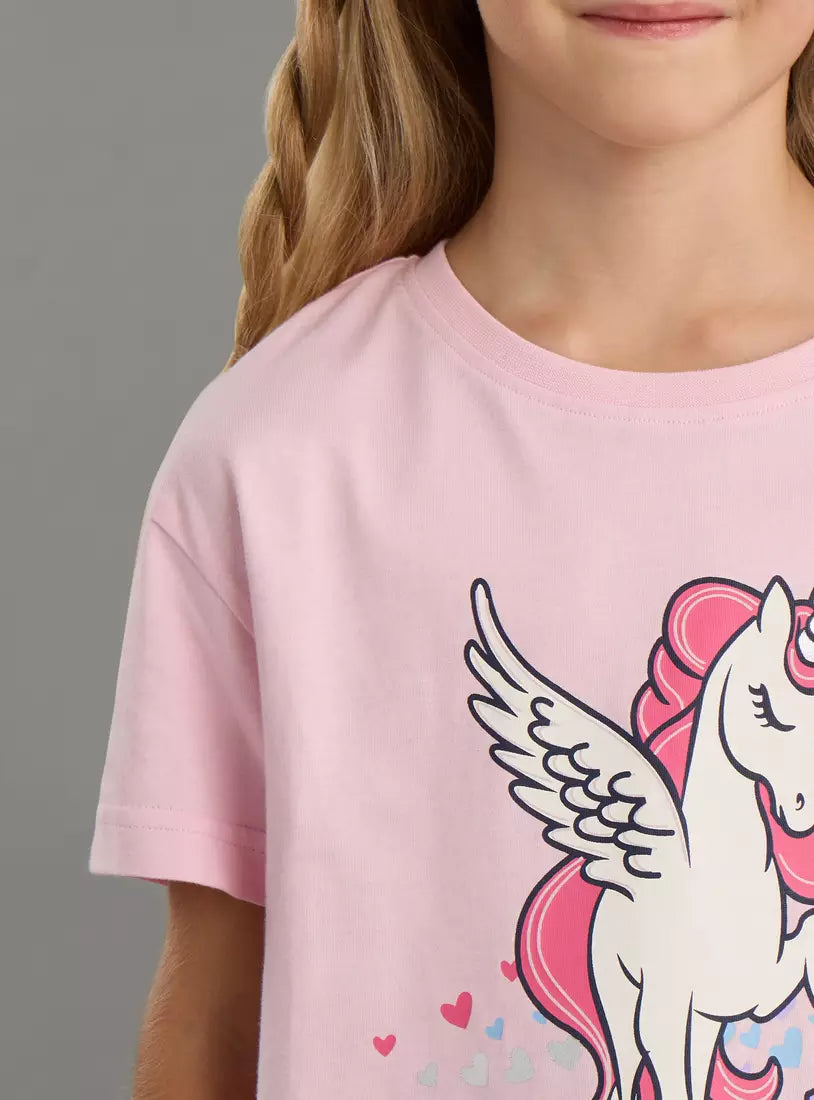 Max Unicorn Print Boxy Cotton T-shirt