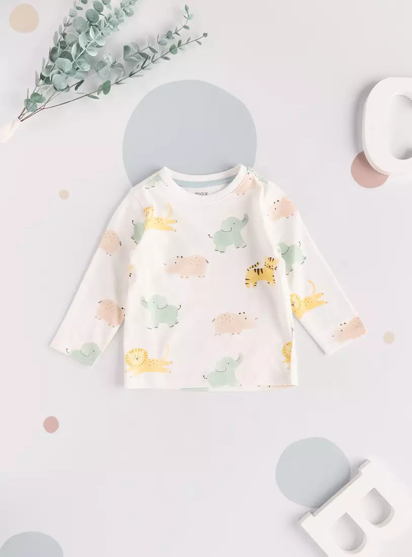 Max All-Over Wild Animals Print T-shirt