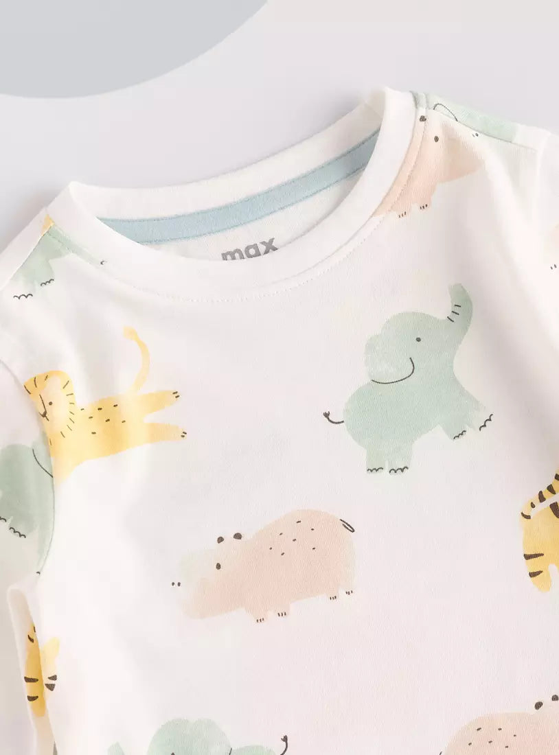 Max All-Over Wild Animals Print T-shirt