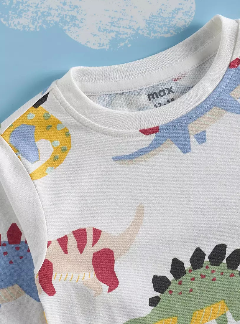 Max All-Over Dinosaur Print T-shirt