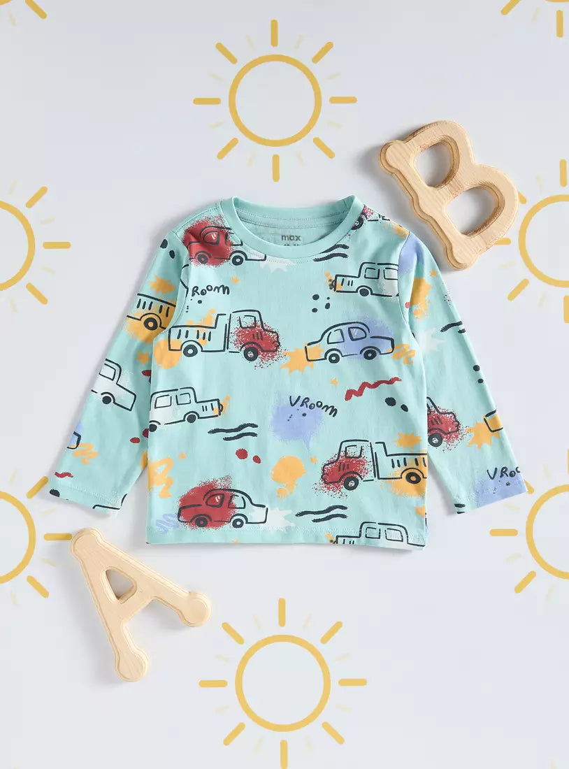 Max All-Over Car Grafitti Print T-shirt