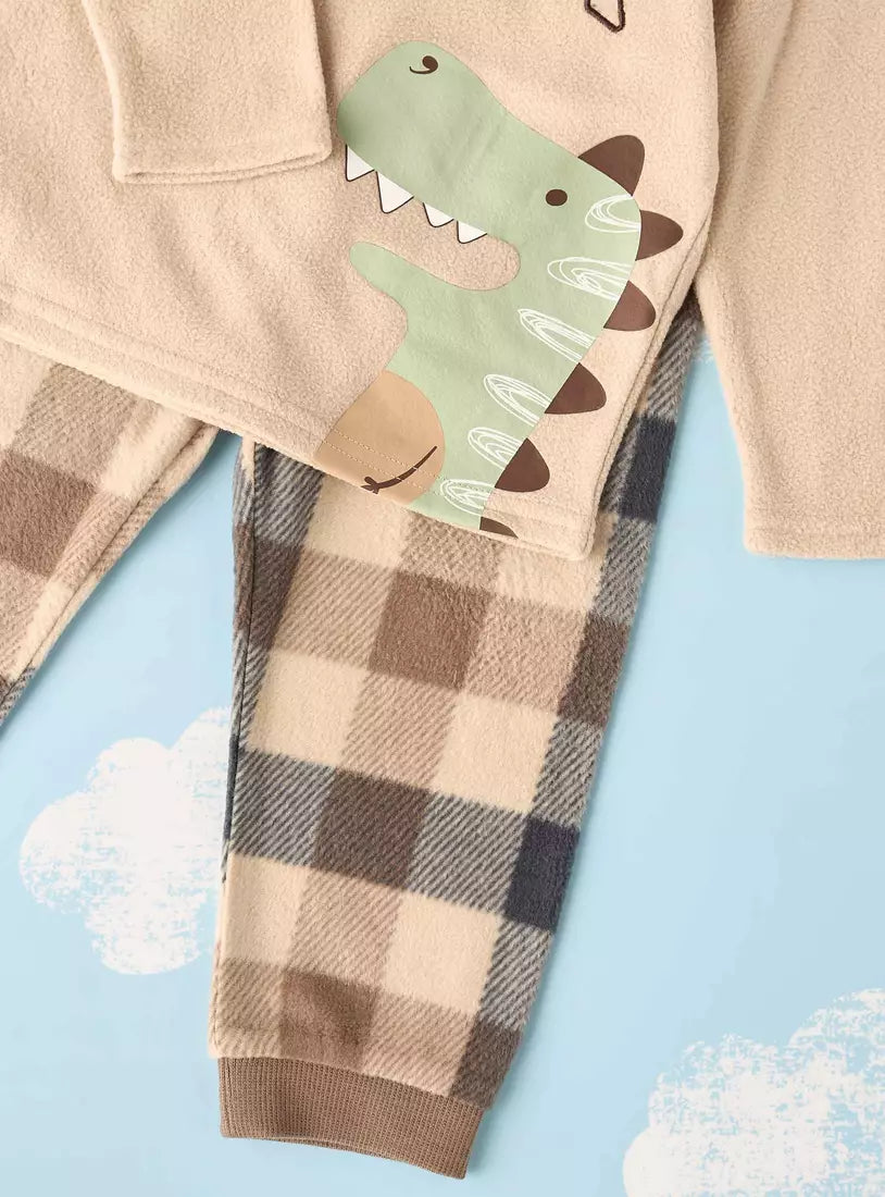 Max Printed Fleece Pyjama Set