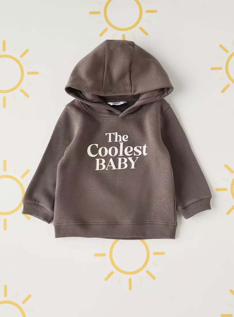 Max Slogan Print Hooded Sweatshirt
