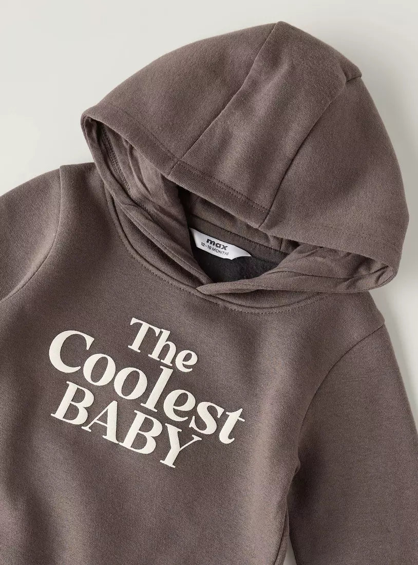 Max Slogan Print Hooded Sweatshirt