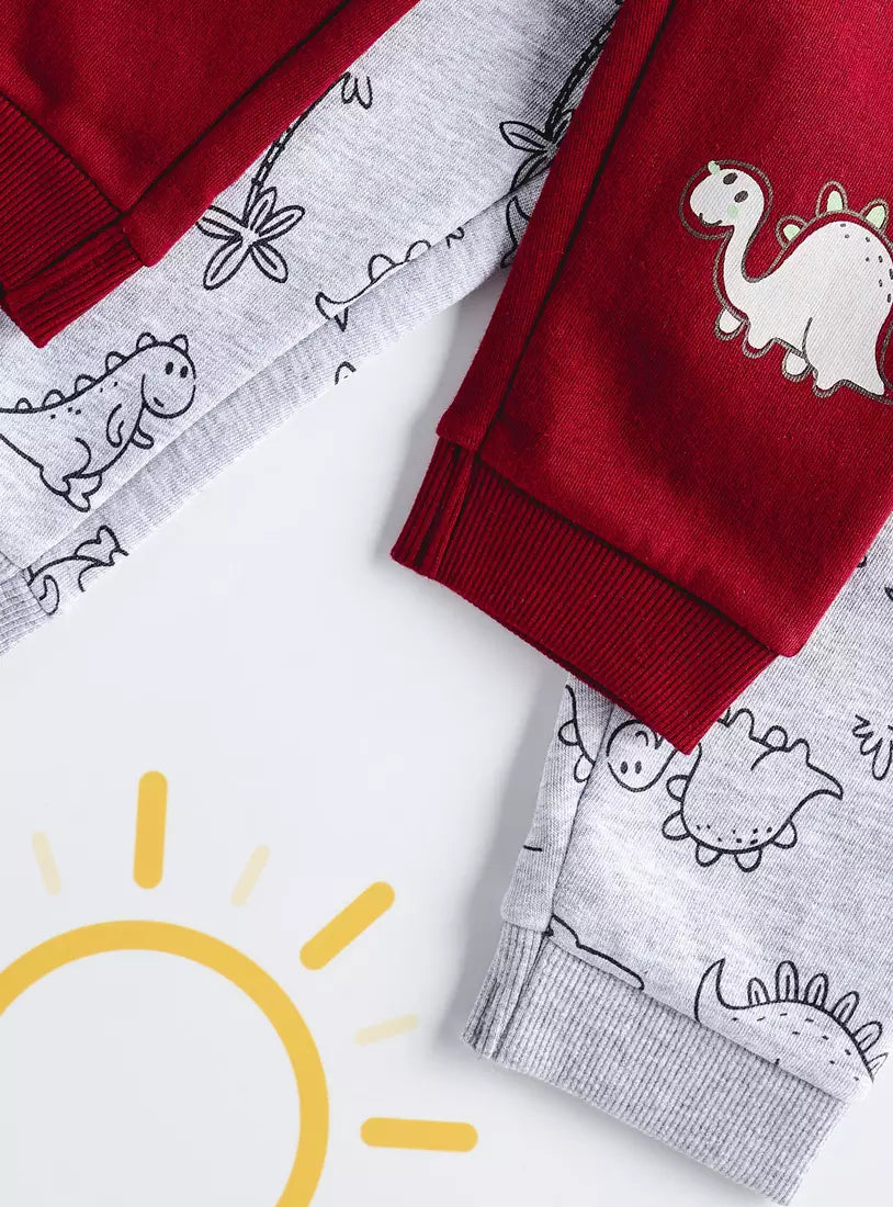 Max Pack of 2 - Dinosaur Print Joggers with Drawstring Closure