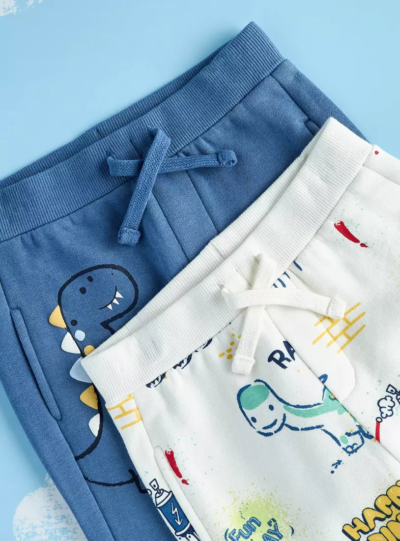 Max Pack of 2 - Dino Print Joggers