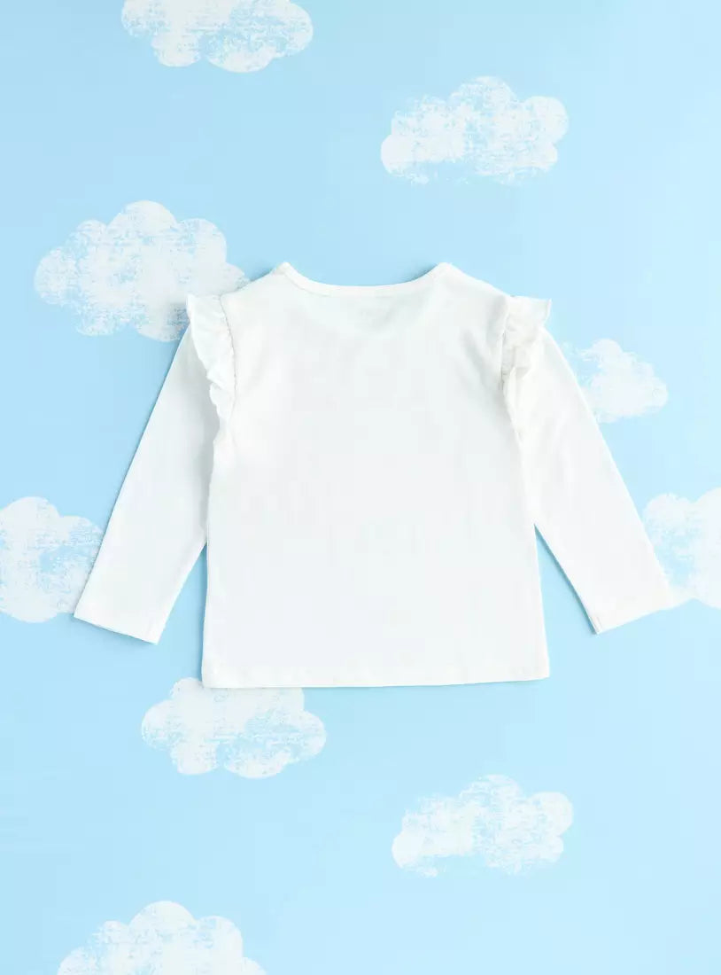 Max Floral Print Ruffle Detail T-shirt