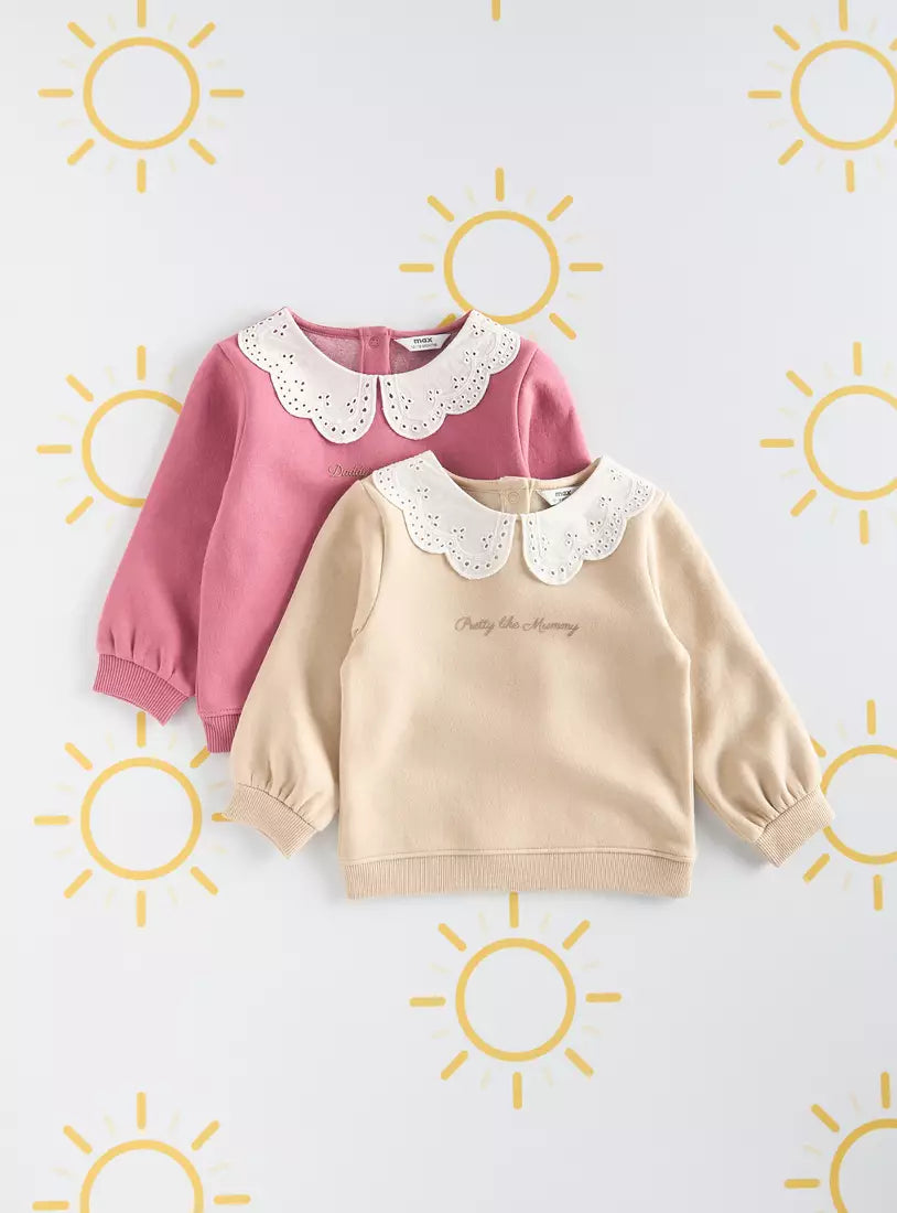 Max Pack of 2 - Lace Detail Sweatshirt