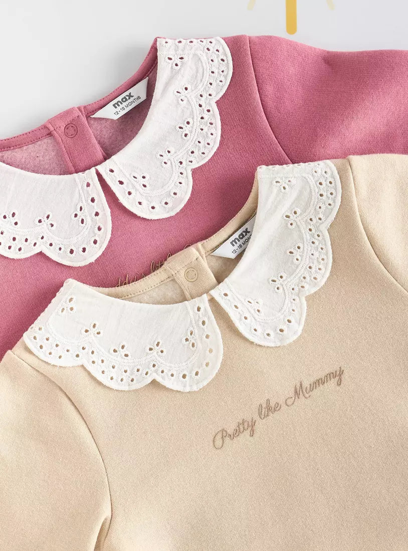 Max Pack of 2 - Lace Detail Sweatshirt