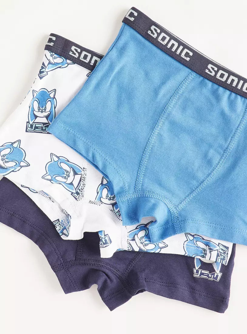 Max Pack of 3 - Sonic the Hedgehog Print Trunks