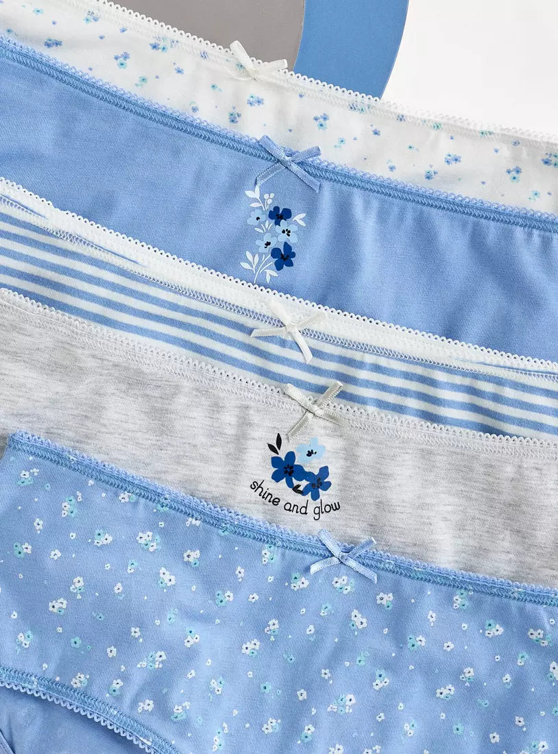 Max Pack of 5 - Printed Briefs with Bow Detail