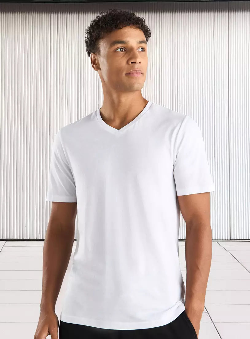 Max Plain Slim Fit T-shirt with V-neck