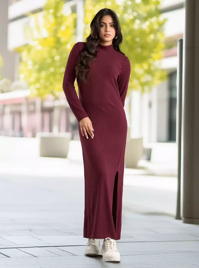Max Ribbed High-Neck Dress