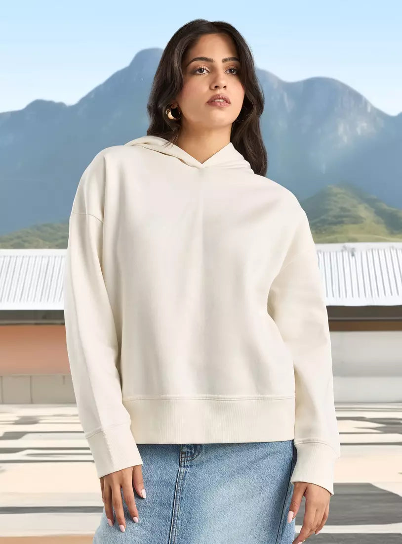 Max Solid Oversized Hooded Sweatshirt
