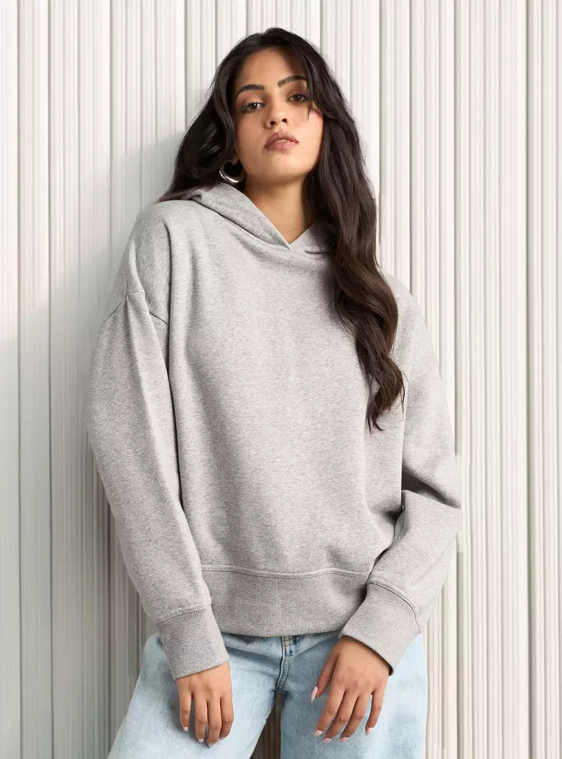 Max Solid Oversized Hooded Sweatshirt