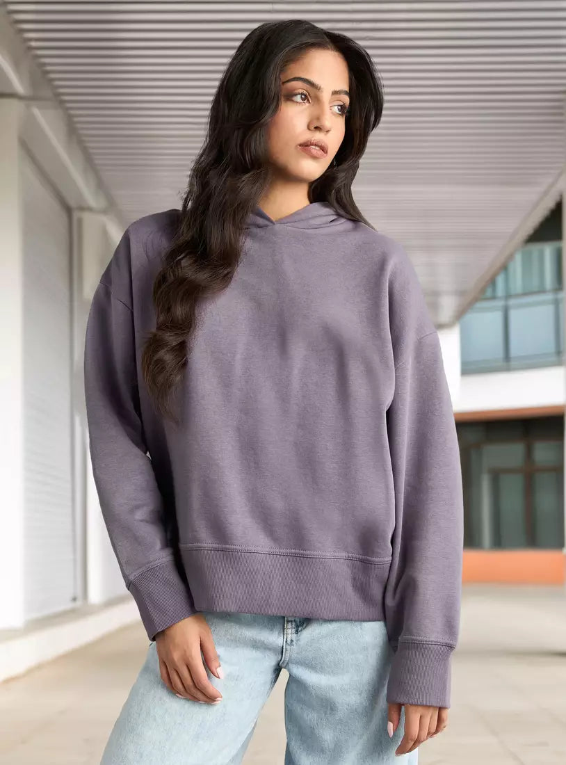 Max Solid Oversized Hooded Sweatshirt