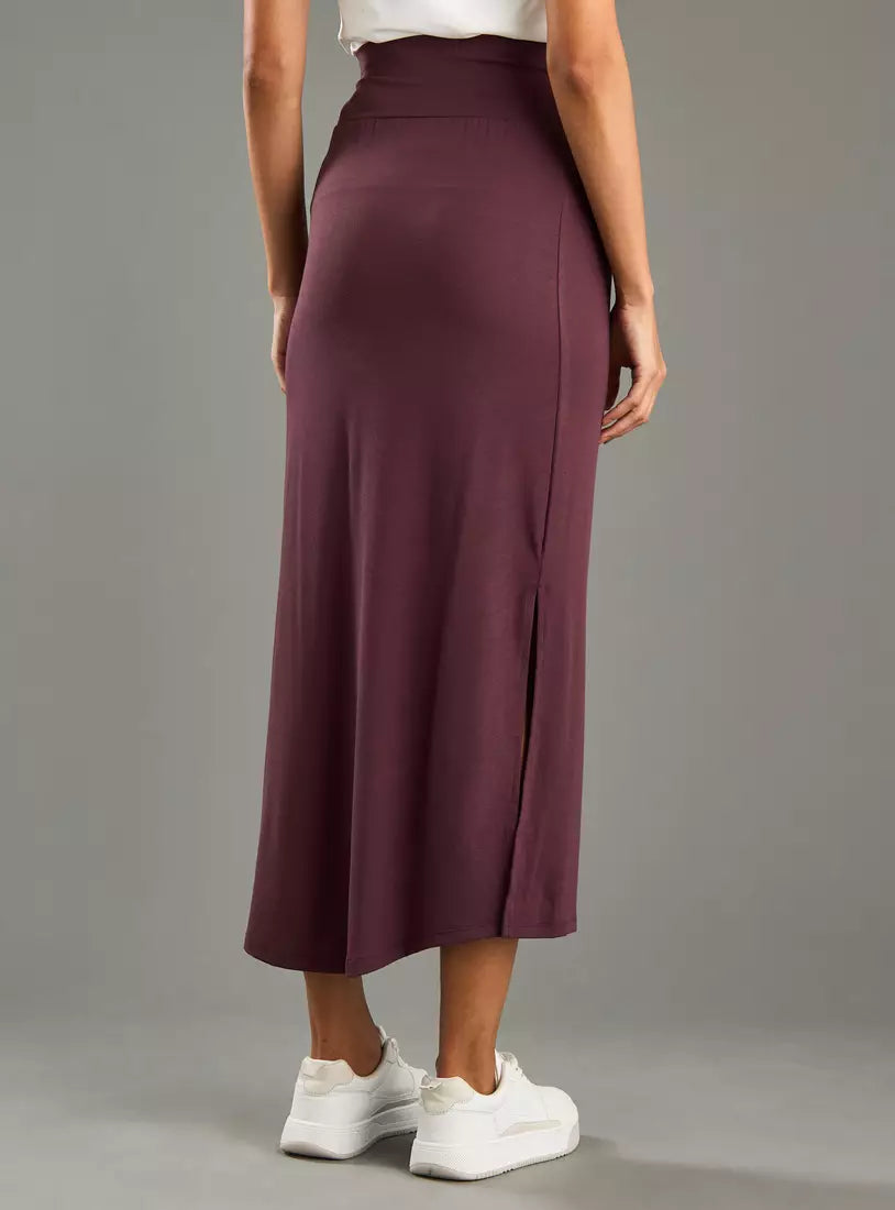Max Plain Skirt with Slit Detail