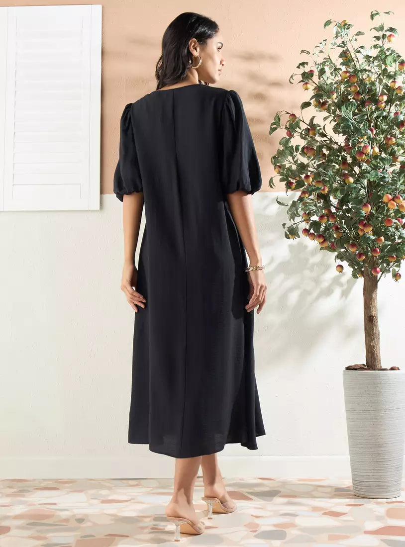 Max Plain Volume Sleeves Dress