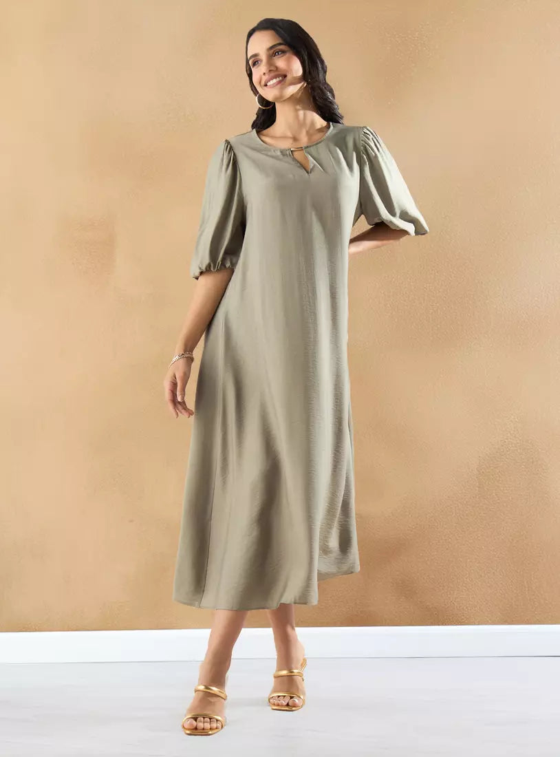 Max Plain Volume Sleeves Dress
