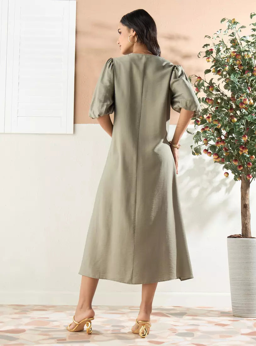 Max Plain Volume Sleeves Dress