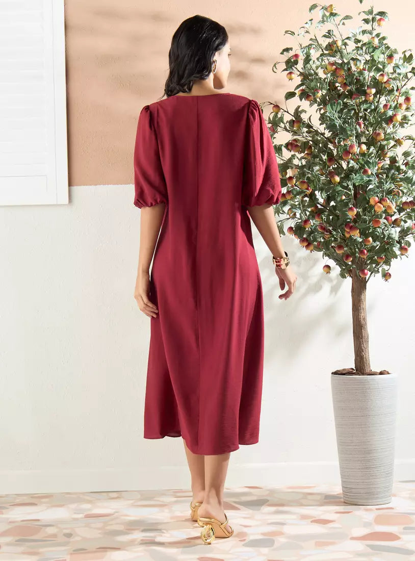 Max Plain Volume Sleeves Dress