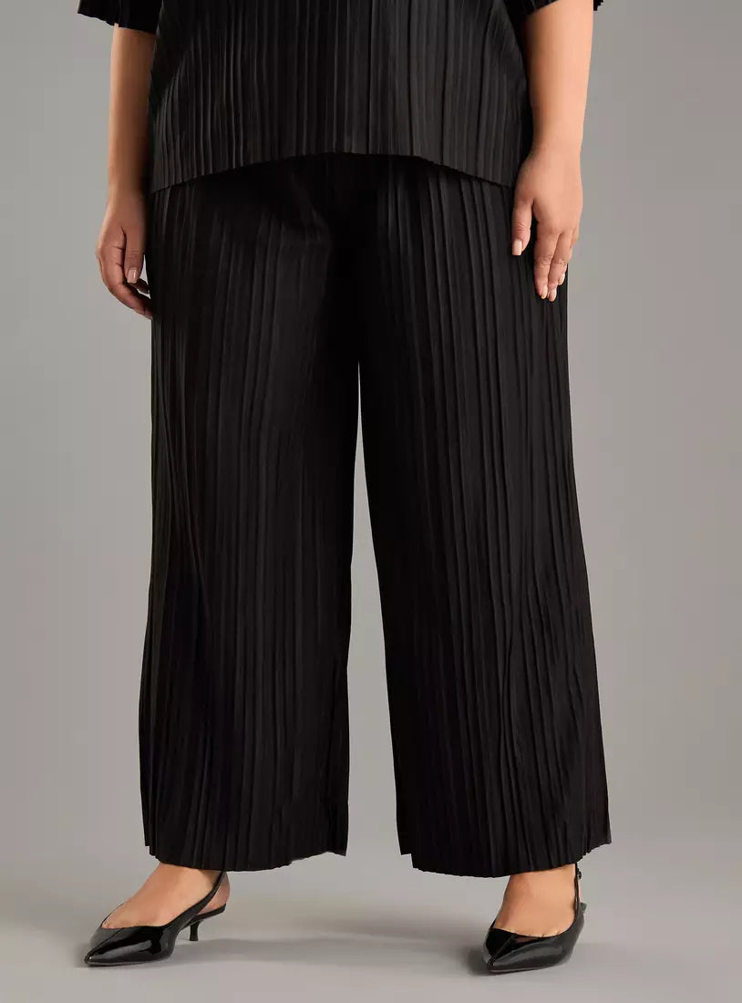 Max Textured Wide Leg Pants (Plus Size)