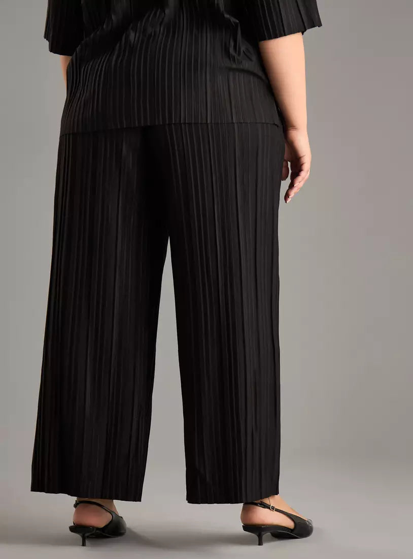 Max Textured Wide Leg Pants (Plus Size)