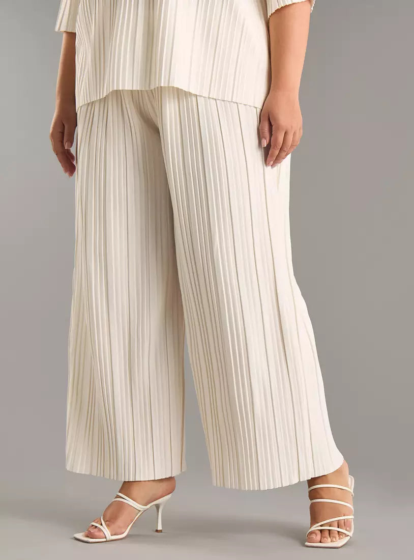 Max Textured Wide Leg Pants (Plus Size)